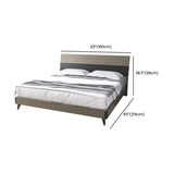 Classic Brown Wood King Panel Bed Frame with Headboard #size