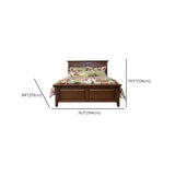 Classic Brown Wooden Queen Slat Bed with Headboard Image - 10