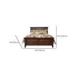 Classic Brown Wooden Queen Slat Bed with Headboard #size