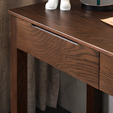 Classic Brown Wooden Rectangular Drawers Computer Desk Image - 12