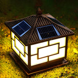 Classic Chinese Solar Post Lantern Outdoor Patio Lamp Image - 11