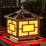 Classic Chinese Solar Post Lantern Outdoor Patio Lamp Image - 4