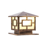 Classic Chinese Solar Post Lantern Outdoor Patio Lamp Image - 7