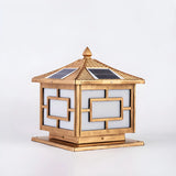 Classic Chinese Solar Post Lantern Outdoor Patio Lamp Image - 8