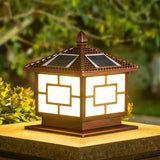 Classic Chinese Style Solar Outdoor LED Pillar Cap Lamp Image - 1