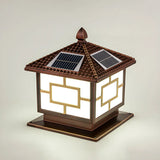 Classic Chinese Style Solar Outdoor LED Pillar Cap Lamp Image - 10