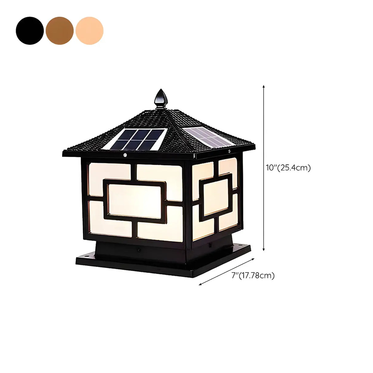 Classic Chinese Style Solar Outdoor LED Pillar Cap Lamp 