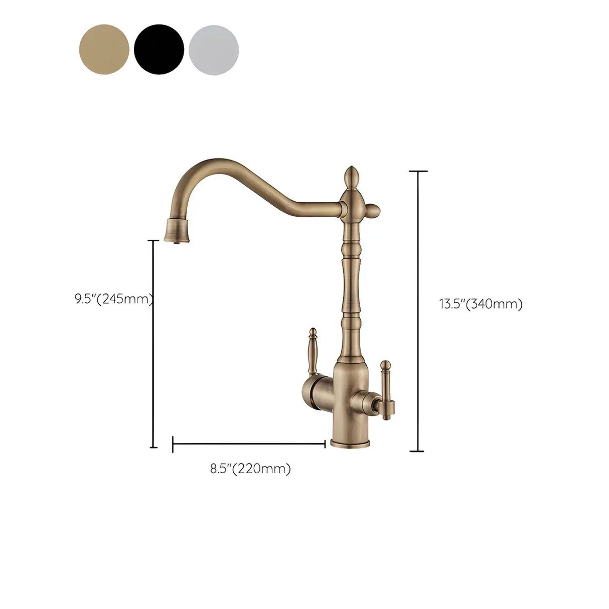 Stainless Steel Bridge Faucets with Lever Handles 