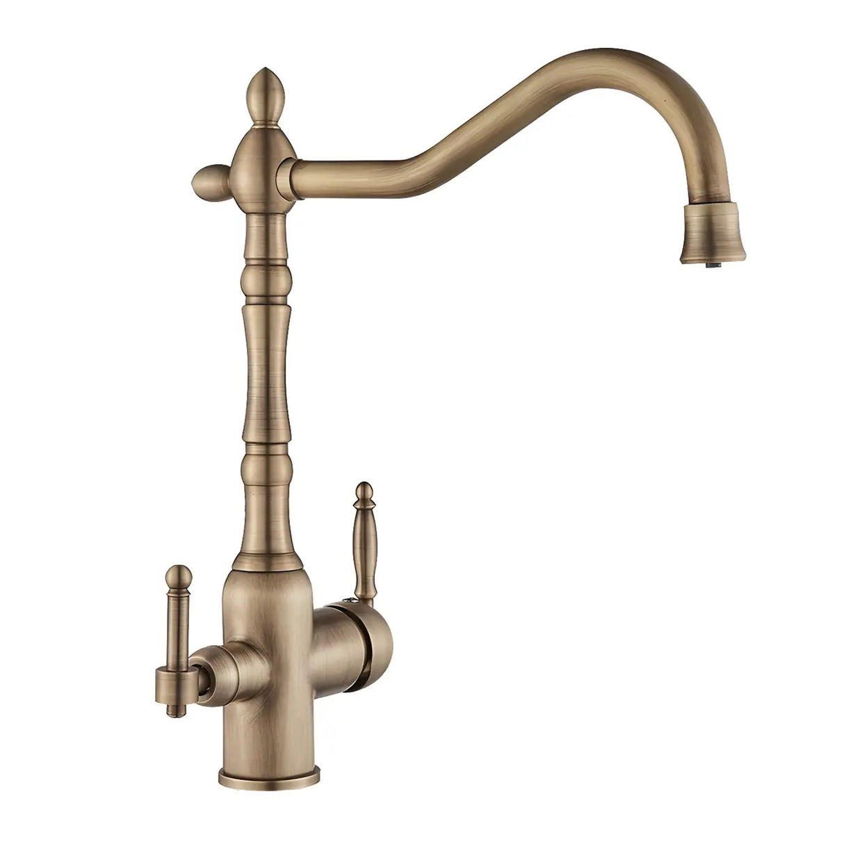 Stainless Steel Bridge Faucets with Lever Handles Image - 5