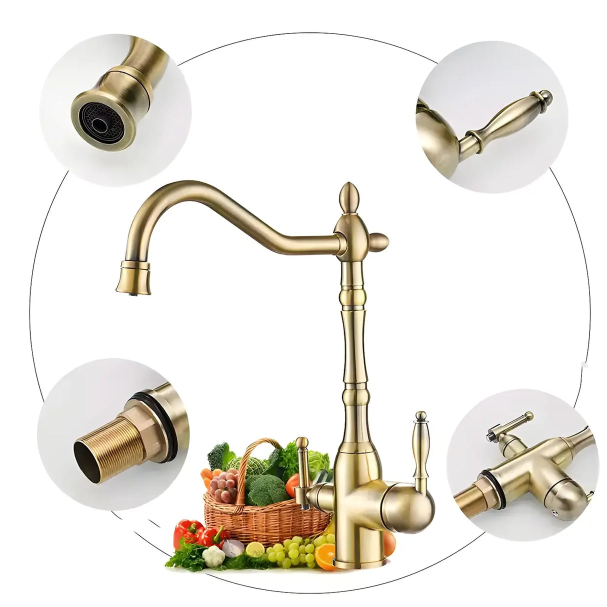 Stainless Steel Bridge Faucets with Lever Handles Image - 7