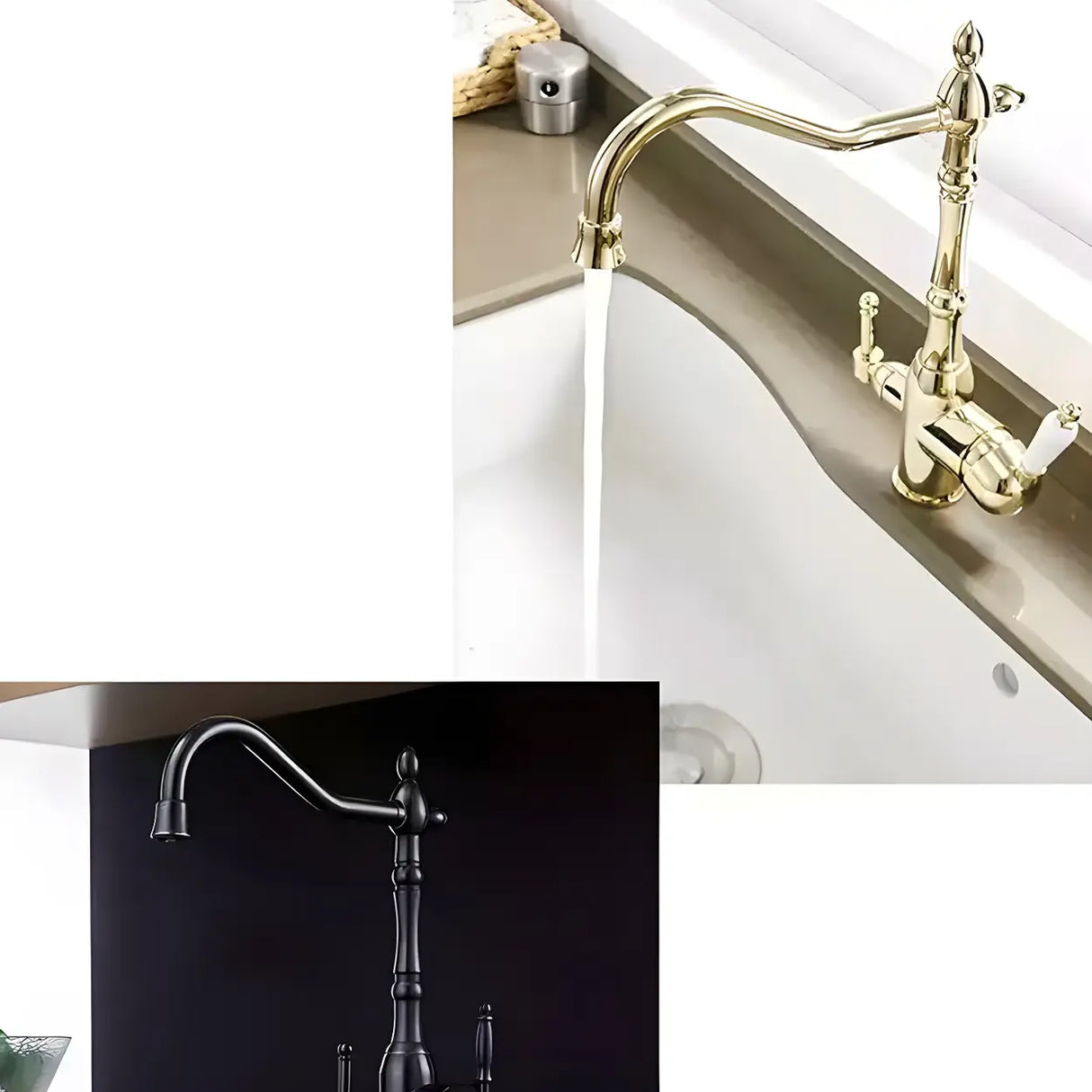 Stainless Steel Bridge Faucets with Lever Handles Image - 8