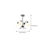 Classic Chrome White Globe Living Room Pendant Chandelier #size