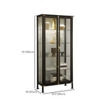 Classic Clear Glass Black Metal Curio Display Cabinet #size