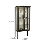 Classic Clear Glass Black Metal Curio Display Cabinet Image - 20