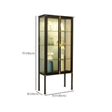 Classic Clear Glass Black Metal Curio Display Cabinet Image - 21