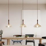 Classic Clear Glass Flower Dining Room Pendant Light Image - 4