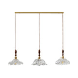 Classic Clear Glass Flower Dining Room Pendant Light Image - 9