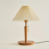 Classic Conical Wood Table Lamp with Pull Chain Switch Image - 10