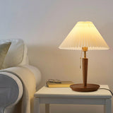 Classic Conical Wood Table Lamp with Pull Chain Switch Image - 12