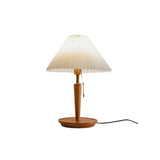 Classic Conical Wood Table Lamp with Pull Chain Switch Image - 5