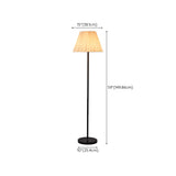 Classic Contemporary Pleated Shade Black Floor Lamp #size