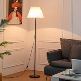 Classic Contemporary Pleated Shade Black Floor Lamp Image - 2