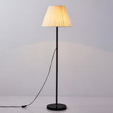 Classic Contemporary Pleated Shade Black Floor Lamp Image - 7