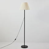 Classic Contemporary Pleated Shade Black Floor Lamp Image - 8