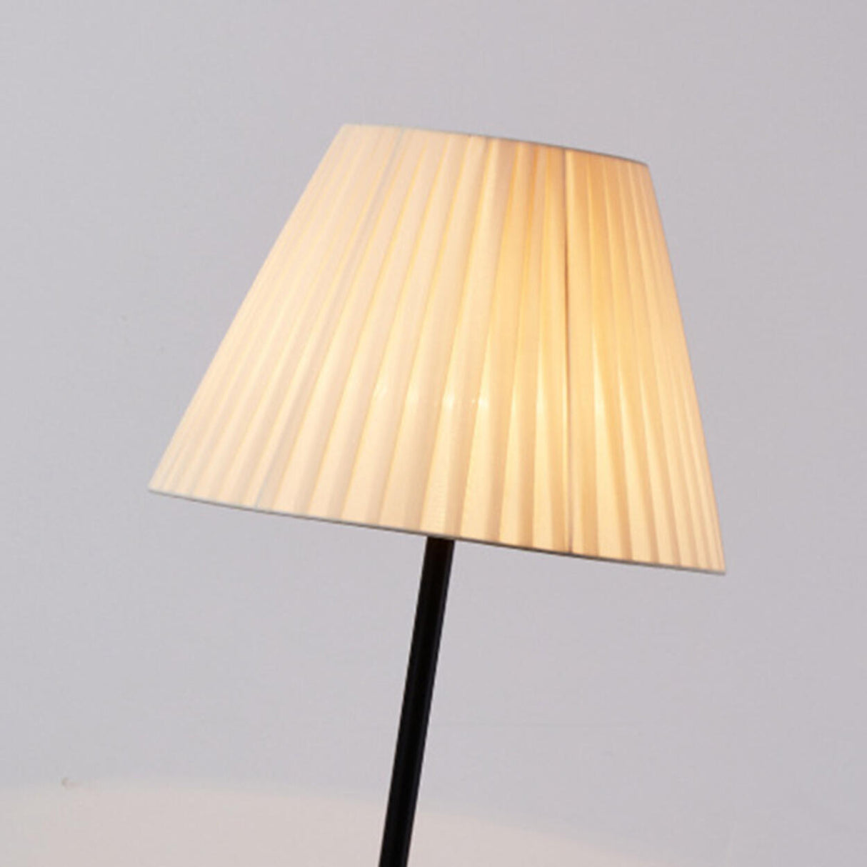 Classic Contemporary Pleated Shade Black Floor Lamp Image - 9