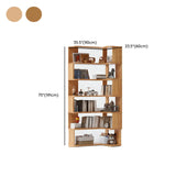 Classic Corner L-Shaped Open Wood Display Bookcase #size