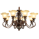 Classic Dome Floral Glass Chandelier Adjustable Chain Image - 5