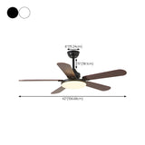 Classic Down Rod 5 Blade Wood Ceiling Fan with Light #size