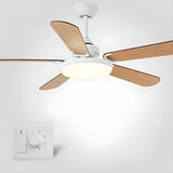 Classic Down Rod 5 Blade Wood Ceiling Fan with Light Image - 7