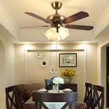 Classic Downwards White Flower Chandelier Fan Light Image - 15