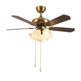 Classic Downwards White Flower Chandelier Fan Light Image - 9