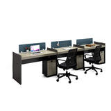 Classic Dual Workspace Oak Storage Office Furniture Set Image - 20