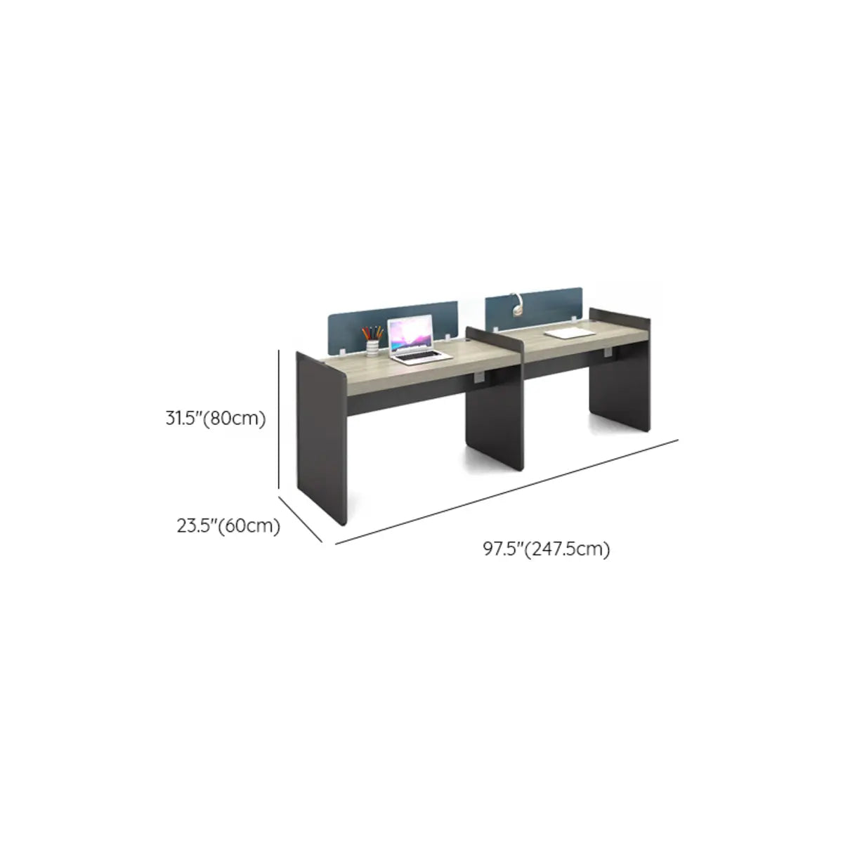 Classic Dual Workspace Oak Storage Office Furniture Set Image - 32