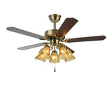 Classic Elegant 5 Blade Floral Ceiling Fan with Light Image - 5