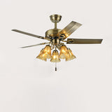 Classic Elegant 5 Blade Floral Ceiling Fan with Light Image - 7