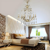 Classic Elegant Candle Gold Clear Crystal Bedroom Chandelier Image - 3