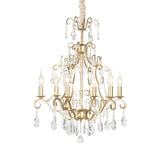 Classic Elegant Candle Gold Clear Crystal Bedroom Chandelier Image - 4