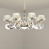 Classic Elegant Clear Crystal Round Curved Arms Chandelier Image - 3