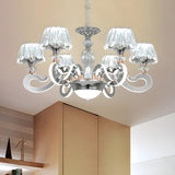 Classic Elegant Clear Crystal Round Curved Arms Chandelier Image - 5