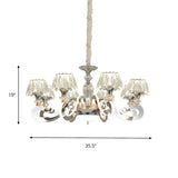 Classic Elegant Clear Crystal Round Curved Arms Chandelier #size