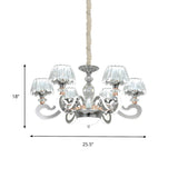 Classic Elegant Clear Crystal Round Curved Arms Chandelier Image - 9