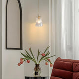 Classic Elegant Clear Glass Flared Living Room Pendant Light Image - 1