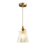 Classic Elegant Clear Glass Flared Living Room Pendant Light Image - 3