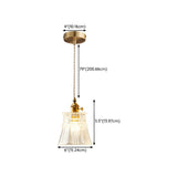 Classic Elegant Clear Glass Flared Living Room Pendant Light #size