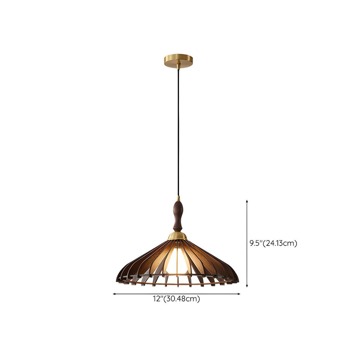 Classic Elegant Cone Wooden Dining Room Pendant Light 