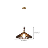 Classic Elegant Cone Wooden Dining Room Pendant Light #size